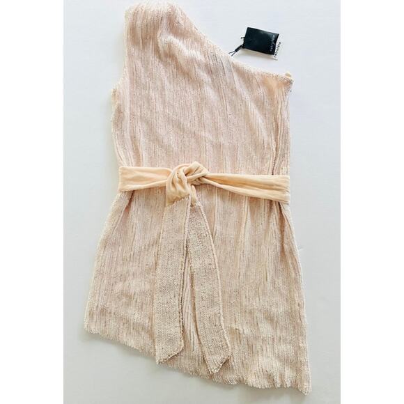 Retrofete x REVOLVE Ella Dress Taffy Pink NEW XS Sequin One Shoulder Party - Picture 2 of 9
